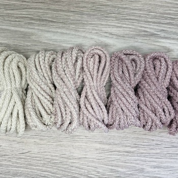 Шнур 5мм с сердечником ГРАДИЕНТ Айвори-Пыльная Роза - Шнуры для рукоделия