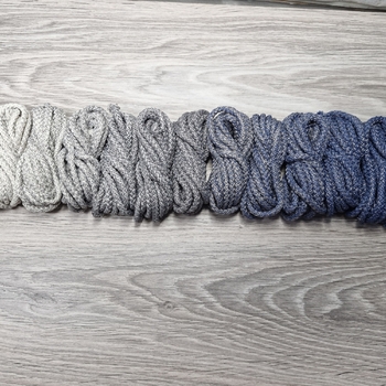 Шнур 5мм с сердечником ГРАДИЕНТ Айвори-Серый-Джинс - Шнуры для рукоделия