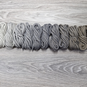 Шнур 5мм с сердечником ГРАДИЕНТ Айвори-Серый-Кофе - Шнуры для рукоделия