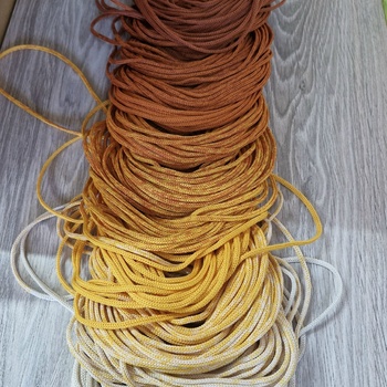 Шнур градиент 3мм без сердечника Айвори-Желтый-Оранж-Терракот - Шнуры для рукоделия