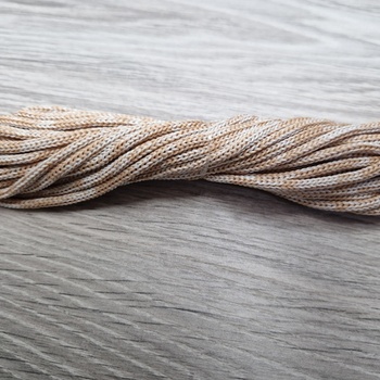 шнур меланж п/э 3мм без сердечника айвори+персик - Шнуры для рукоделия