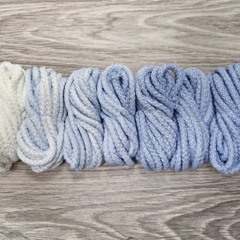 Шнур 5мм с сердечником ГРАДИЕНТ Белый- Нежно-голубой - Шнуры для рукоделия