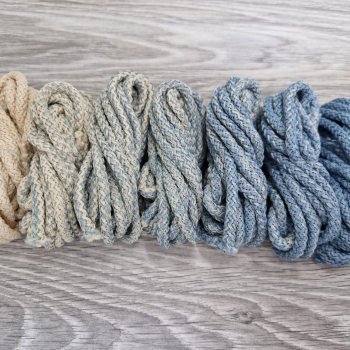 Шнур полиэфирный 5мм с сердечником ГРАДИЕНТ Беж(пудра)- Дымчатый - Шнуры для рукоделия