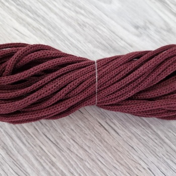 шнур хлопковый 4мм без сердечника бордовый - Шнуры для рукоделия