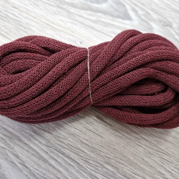 Шнур Хлопковый 7ММ с сердечником Бордовый - Шнуры для рукоделия