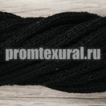 Шнур хлопковый черный 4мм без сердечника - Шнуры для рукоделия