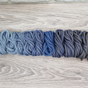 Шнур полиэфирный 5мм с сердечником ГРАДИЕНТ Дымчатый - Джинс-Асфальт - Шнуры для рукоделия