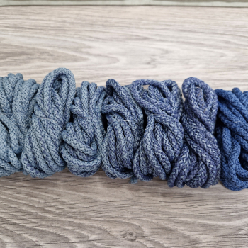  Шнур полиэфирный 5мм с сердечником ГРАДИЕНТ Дымчатый - Джинс - Шнуры для рукоделия