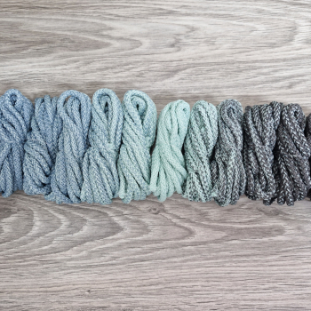 Шнур полиэфирный 5мм с сердечником ГРАДИЕНТ Дымчатый -  Мята- Асфальт - Шнуры для рукоделия