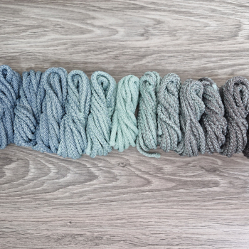 Шнур полиэфирный 5мм с сердечником ГРАДИЕНТ Дымчатый -  Мята-Серый - Шнуры для рукоделия