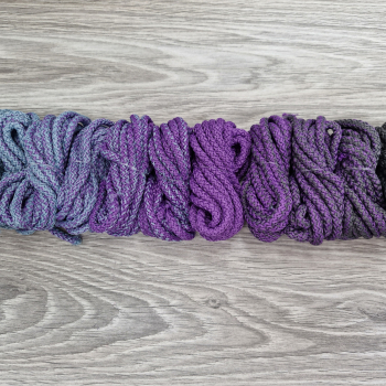 Шнур полиэфирный 5мм с сердечником ГРАДИЕНТ Дымчатый -Сирень-Асфальт - Шнуры для рукоделия