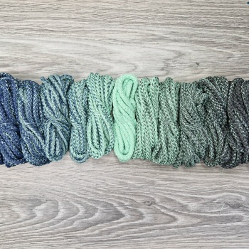 Шнур 5мм с сердечником ГРАДИЕНТ Джинс- Свежая Мята- Асфальт - Шнуры для рукоделия