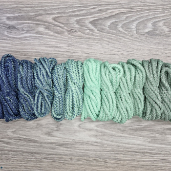 Шнур 5мм с сердечником ГРАДИЕНТ Джинс- Свежая Мята- Полынь - Шнуры для рукоделия