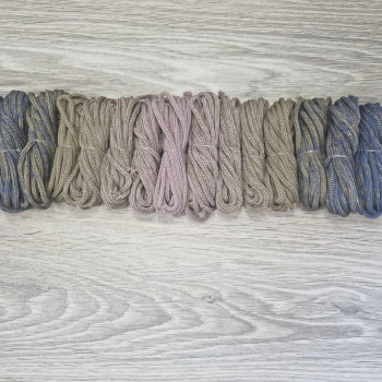 Градиент 3мм без сердечника: джинс-кофе-пыльная роза-кофе-джинс - Шнуры для рукоделия