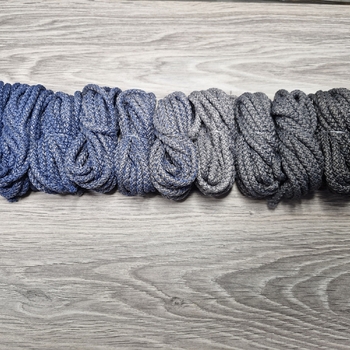 Шнур 5мм с сердечником ГРАДИЕНТ Джинс-Серый-Асфальт-Графит - Шнуры для рукоделия