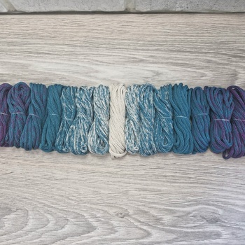 Градиент 3мм без сердечника: фиолет-морская волна-айвори-морская волна-фиолет - Шнуры для рукоделия