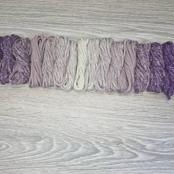 Градиент 3мм без сердечника: фиолет-пыльная роза-айвори-пыльная роза-фиолет - Шнуры для рукоделия
