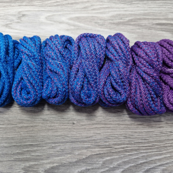 Шнур 5мм с сердечником ГРАДИЕНТ Голубой яркий -Сирень - Шнуры для рукоделия