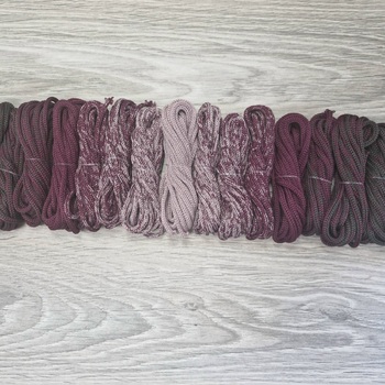 Градиент 3мм без сердечника: графит-винный-пыльная роза-винный-графит - Шнуры для рукоделия