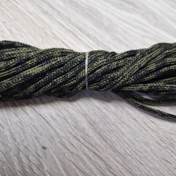 шнур меланж п/э 3мм без сердечника хаки + черный  - Шнуры для рукоделия