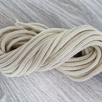 Шнур хлопковый 4мм без сердечника молочный 100%хб - Шнуры для рукоделия