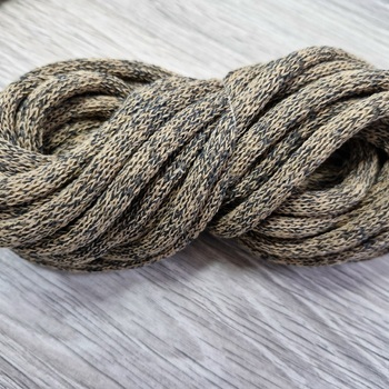Шнур Хлопковый 7ММ с сердечником карамель+темно-серый 2-1 - Шнуры для рукоделия