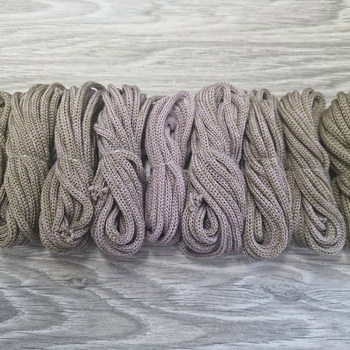 Градиент 3мм без сердечника: кофе-пыльная роза-кофе - Шнуры для рукоделия