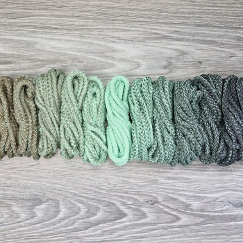 Шнур 5мм с сердечником полиэфирный ГРАДИЕНТ Кофе-Свежая Мята-Асфальт - Шнуры для рукоделия