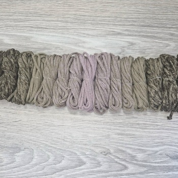 Градиент 3мм без сердечника: коричневый-кофе-пыльная роза-кофе-коричневый - Шнуры для рукоделия