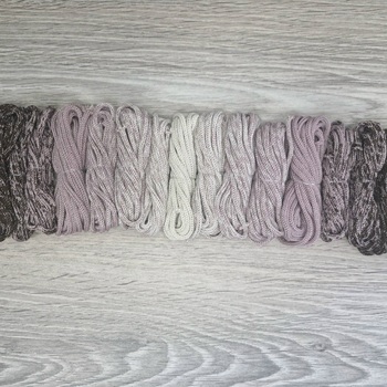 Градиент 3мм без сердечника: коричневый-пыльная роза-айвори-пыльная роза-коричневый - Шнуры для рукоделия