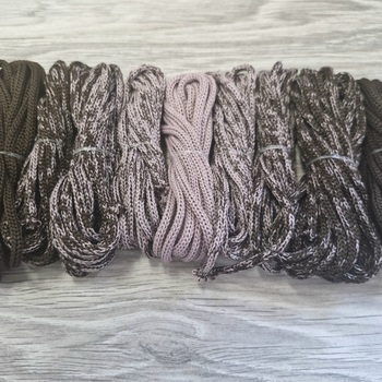 Градиент 3мм без сердечника: коричневый-пыльная роза-коричневый - Шнуры для рукоделия