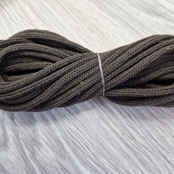 шнур хлопковый 4мм без сердечника коричневый - Шнуры для рукоделия
