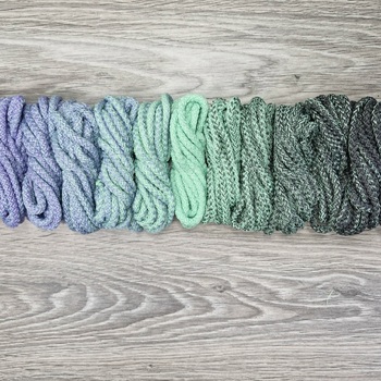 Шнур 5мм с сердечником ГРАДИЕНТ Лаванда- Свежая Мята- Асфальт - Шнуры для рукоделия