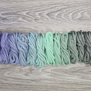 Шнур 5мм с сердечником ГРАДИЕНТ Лаванда- Свежая Мята- Серый - Шнуры для рукоделия
