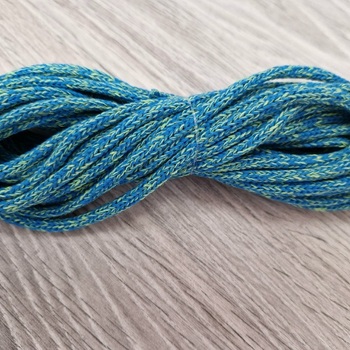 шнур хлопковый 4мм без сердечника лазурь+салат (2-1) - Шнуры для рукоделия