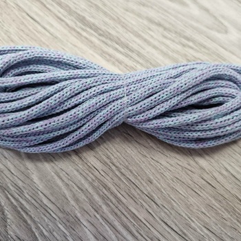 шнур хлопковый 4мм без сердечника ледяной+сирень - Шнуры для рукоделия