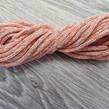 шнур хлопковый 4мм без сердечника молочный+морковь (2-1) - Шнуры для рукоделия