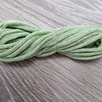 шнур хлопковый 4мм без сердечника молочный+салат (2-1) - Шнуры для рукоделия