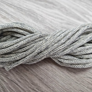 шнур хлопковый 4мм без сердечника молочный+серый (2-1) - Шнуры для рукоделия