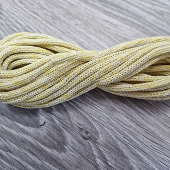 шнур хлопковый 4мм без сердечника молочный+желтый (2-1) - Шнуры для рукоделия