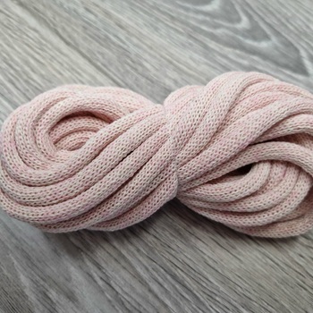 Шнур Хлопковый 7ММ с сердечником молоко+розовый 2-1 - Шнуры для рукоделия