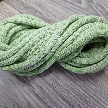 Шнур Хлопковый 7ММ с сердечником молоко+салат 2-1 - Шнуры для рукоделия