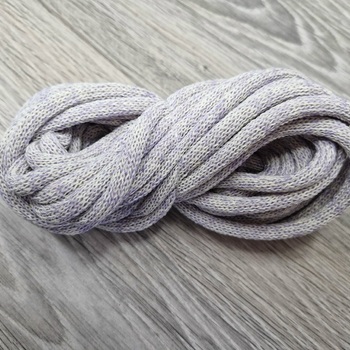 Шнур Хлопковый 7ММ с сердечником молоко+сирень 2-1 - Шнуры для рукоделия