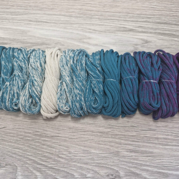 Градиент 3мм без сердечника: морская волна-айвори-морская волна-фиолет - Шнуры для рукоделия