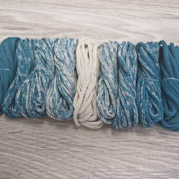 Градиент 3мм без сердечника: морская волна-айвори-морская волна - Шнуры для рукоделия