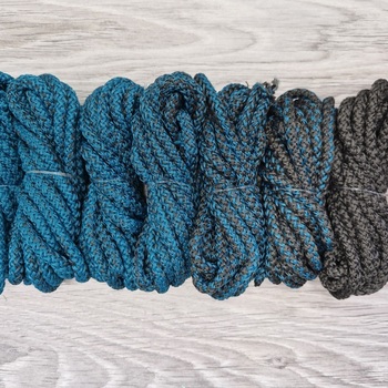 Шнур 5мм с сердечником ГРАДИЕНТ  Морская Волна-Графит - Шнуры для рукоделия