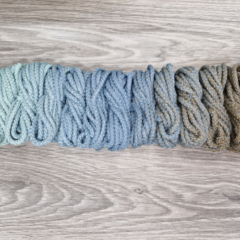 Шнур полиэфирный 5мм с сердечником ГРАДИЕНТ Мята- Дымчатый - Кофе  - Шнуры для рукоделия