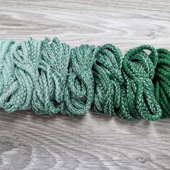 Шнур полиэфирный 5мм с сердечником ГРАДИЕНТ Мята-Изумруд - Шнуры для рукоделия