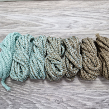 Шнур полиэфирный 5мм с сердечником ГРАДИЕНТ Мята-Кофе - Шнуры для рукоделия