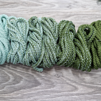 Шнур полиэфирный 5мм с сердечником ГРАДИЕНТ Мята-Олива - Шнуры для рукоделия